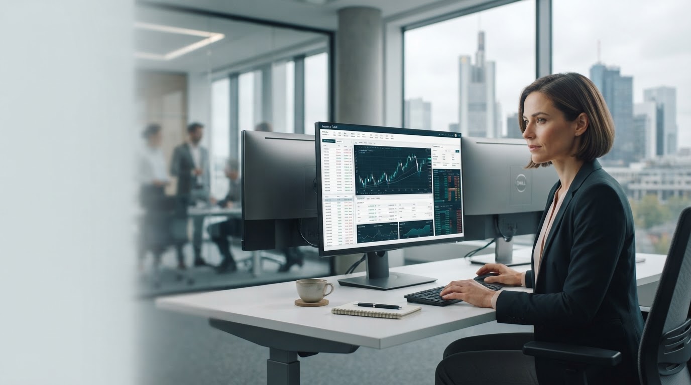 Assetryx Trade – abstrakte Visualisierung von Datenströmen zur Liquiditätsanalyse